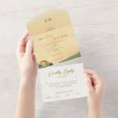 Toscaanse Waterverf bestemming bruiloft uitnodigin All In One Uitnodiging (Afscheurbaar)