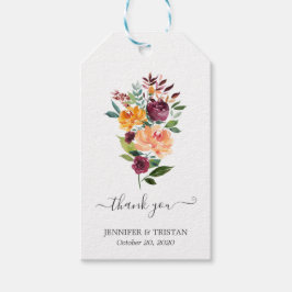 Toscaanse Waterverf van botanische bloemen Cadeaulabel