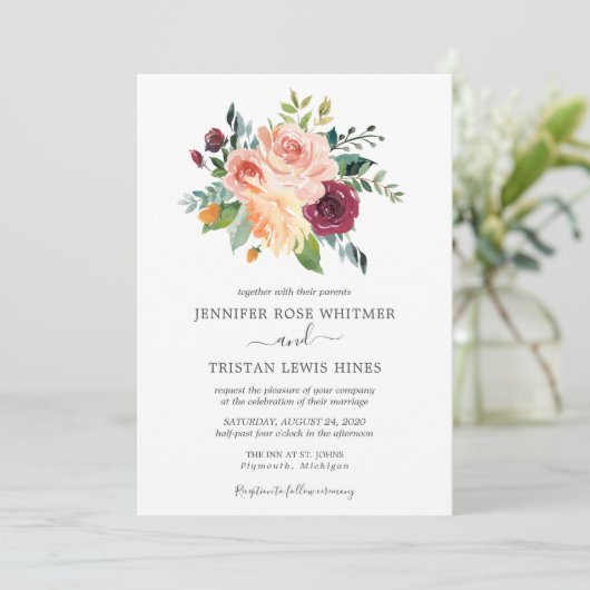 Toscaanse Waterverf van botanische bloemen Kaart (Staand voorkant)