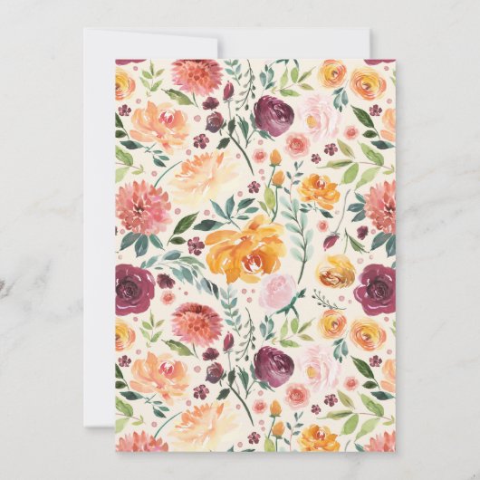 Toscaanse Waterverf van botanische bloemen Kaart (Achterkant)