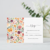 Toscaanse Waterverf van botanische bloemen RSVP Kaartje (Staand voorkant)