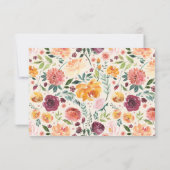 Toscaanse Waterverf van botanische bloemen RSVP Kaartje (Achterkant)