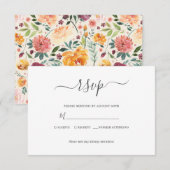 Toscaanse Waterverf van botanische bloemen RSVP Kaartje (Voorkant / Achterkant)
