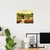 Toscaanse weg met papavers poster (Thuiskantoor)