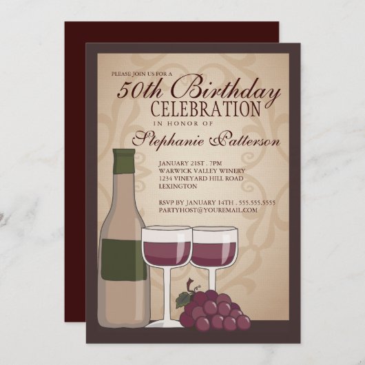 Toscaanse wijn met als geboortedag beschouwd uitno kaart (Voorkant / Achterkant)