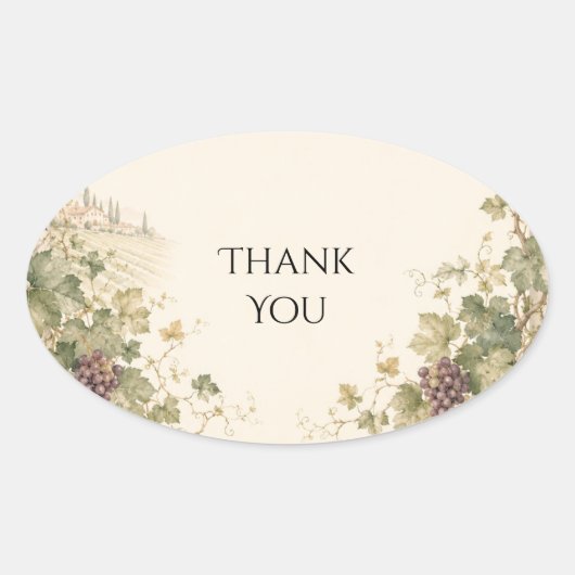 Toscaanse wijngaard druivenrank Bedankt Sticker (Voorkant)