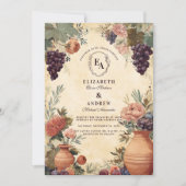 Toscaanse wijngaard rustieke viering kaart (Voorkant)