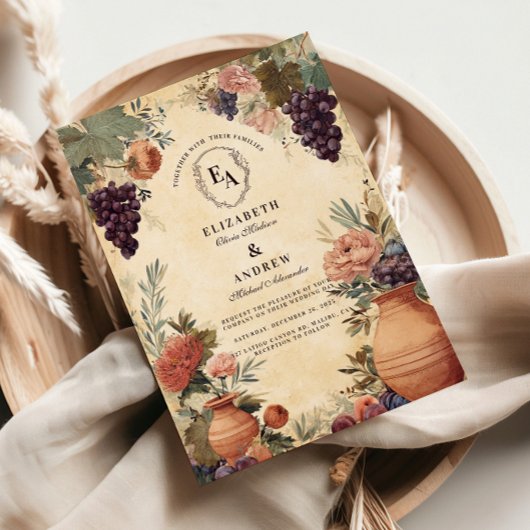 Toscaanse wijngaard rustieke viering kaart