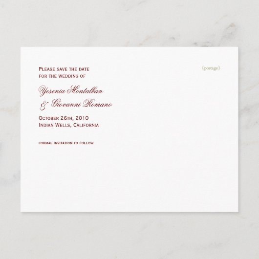 Toscaanse wijngaard Save the Date briefkaart (Achterkant)