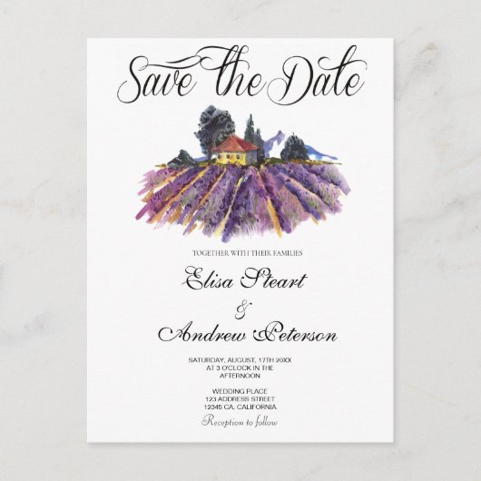 Toscaanse wijngaard save the date uitnodiging (Voorkant)