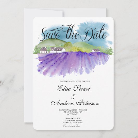 Toscaanse wijngaard save the date uitnodiging (Voorkant)