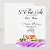 Toscaanse wijngaard save the date uitnodiging (Voorkant / Achterkant)