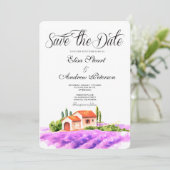 Toscaanse wijngaard save the date uitnodiging (Staand voorkant)