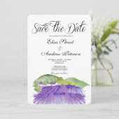 Toscaanse wijngaard save the date uitnodiging (Staand voorkant)