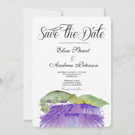 Toscaanse wijngaard save the date uitnodiging (Voorkant)