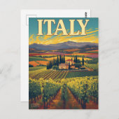  Toscaanse Wijngaard Travel Poster Briefkaart (Voorkant / Achterkant)