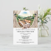 Toscaanse wijngaard wijn boerderij dineren bruilof kaart (Staand voorkant)