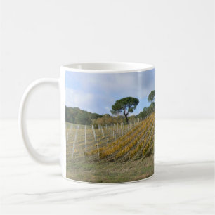 Toscaanse wijngaarden in het najaar koffiemok