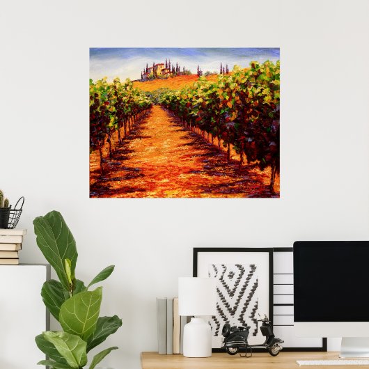 Toscaanse wijngaarden poster (Thuiskantoor)
