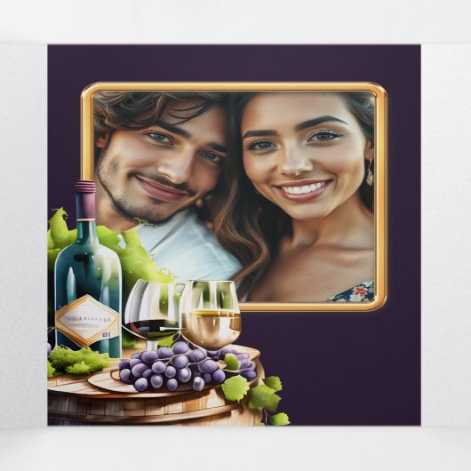 Toscaanse wijnmakerij All-in-One Huwelijksuitnodig Drieluik Uitnodiging (Binnenkant midden)