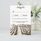 Toscaanse wijnmakerij rustieke wijngaard bruiloft  RSVP kaartje (Staand voorkant)