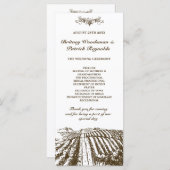 Toscaanse wijnmakerij Wijngaard Wedding Programma Programmakaart (Voorkant / Achterkant)