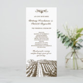 Toscaanse wijnmakerij Wijngaard Wedding Programma Programmakaart (Staand voorkant)