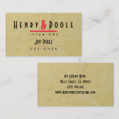 Toscaanse zon interieur design bedrijf Visitekaart Visitekaartje (Voorkant / Achterkant)