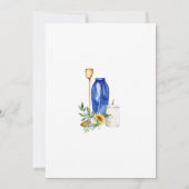 Toscaanse zonnebloem bruid ouders bruiloft blauwe  kaart (Achterkant)