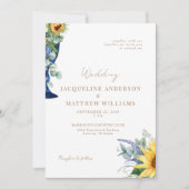 Toscaanse Zonnebloem Geen Ouders Bruiloft uitnodig Kaart (Voorkant)