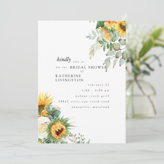 Toscaanse zonnebloemen in het Vrijgezellenfeest Bl Kaart (Staand voorkant)