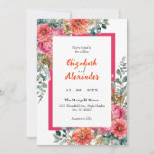 Toscaanse zonsondergang Roze en Oranje bloemenbrui Kaart (Voorkant)