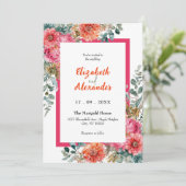 Toscaanse zonsondergang Roze en Oranje bloemenbrui Kaart (Staand voorkant)