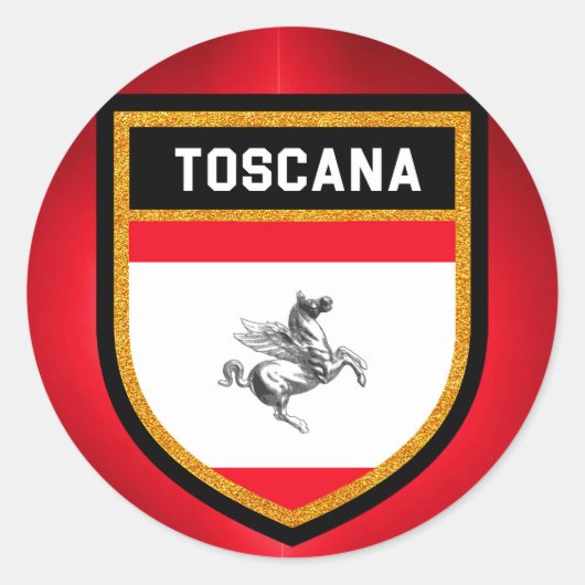 Toscana Flag Ronde Sticker (Voorkant)