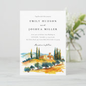 Toscana Landschap Italiaanse bruiloft Kaart (Staand voorkant)