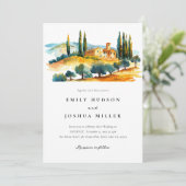 Toscana Landschap Italiaanse bruiloft Kaart (Staand voorkant)