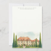 Toscane Aquarel Italië Villa Trouwbestemming Bruil Save The Date (Achterkant)