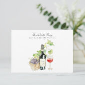 Toscane aquarel vrijgezellenfeest uitnodiging  (Staand voorkant)