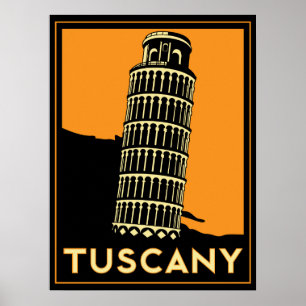 Toscane art deco retro italië reisposter poster