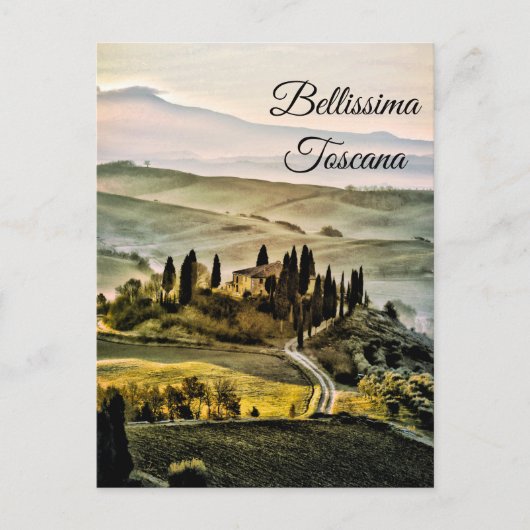*~* Toscane. Bellissima Toscana Italiaanse taal Briefkaart (Voorkant)
