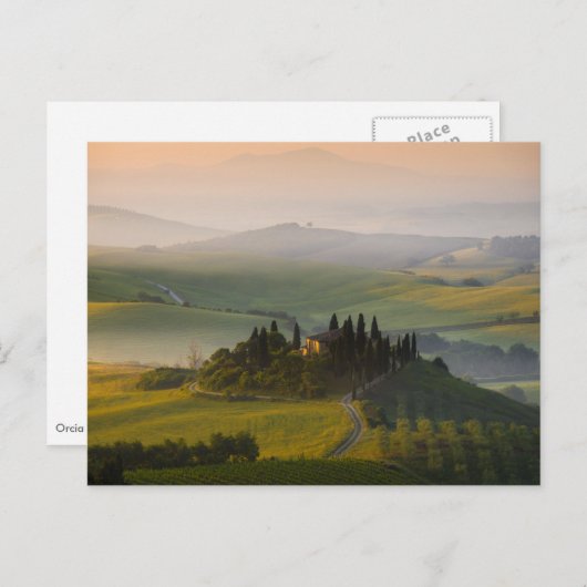 Toscane berglandschap op zonsopgang briefkaart (Voorkant / Achterkant)
