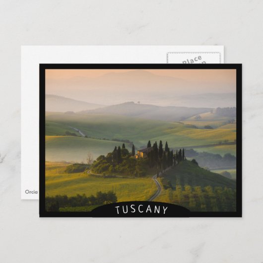 Toscane berglandschap op zonsopgang briefkaart (Voorkant / Achterkant)