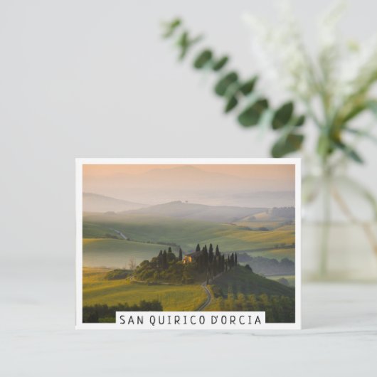 Toscane berglandschap op zonsopgang briefkaart (Staand voorkant)