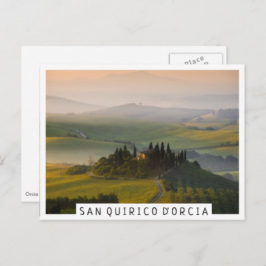 Toscane berglandschap op zonsopgang briefkaart (Voorkant / Achterkant)