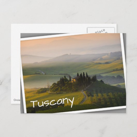 Toscane berglandschap op zonsopgang briefkaart (Voorkant / Achterkant)