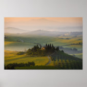 Toscane berglandschap op zonsopgang poster (Voorkant)