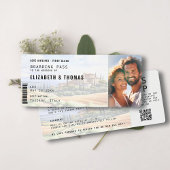 Toscane Bestemming Boarding Pass Fotobruiloft Kaart