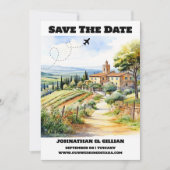 Toscane bestemming bruiloft save the date modern (Voorkant)
