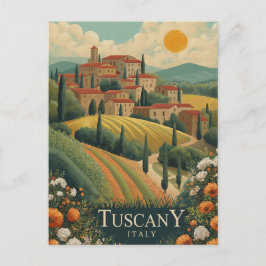 Toscane bij zonsondergang - Italië Reizen Briefkaart