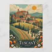 Toscane bij zonsondergang - Italië Reizen Briefkaart (Voorkant)